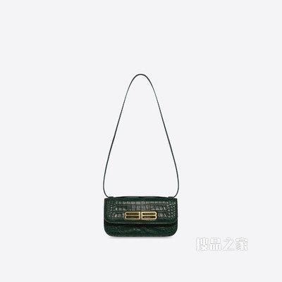Gossip 小号加倍柔韧鳄鱼纹压花牛皮革手袋