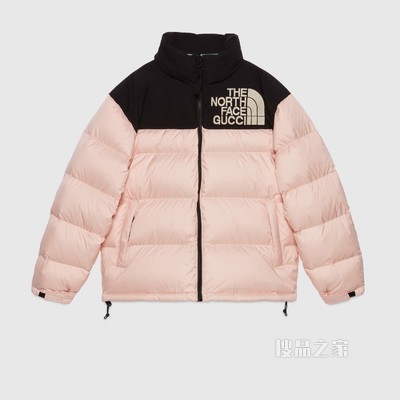 The North Face x Gucci联名系列羽绒夹克 浅粉色和黑色