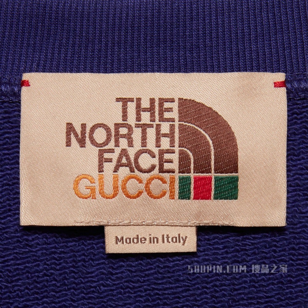 The North Face x Gucci联名系列卫衣 黄色和蓝色