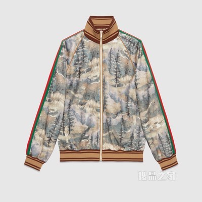The North Face x Gucci联名系列夹克 森林印花