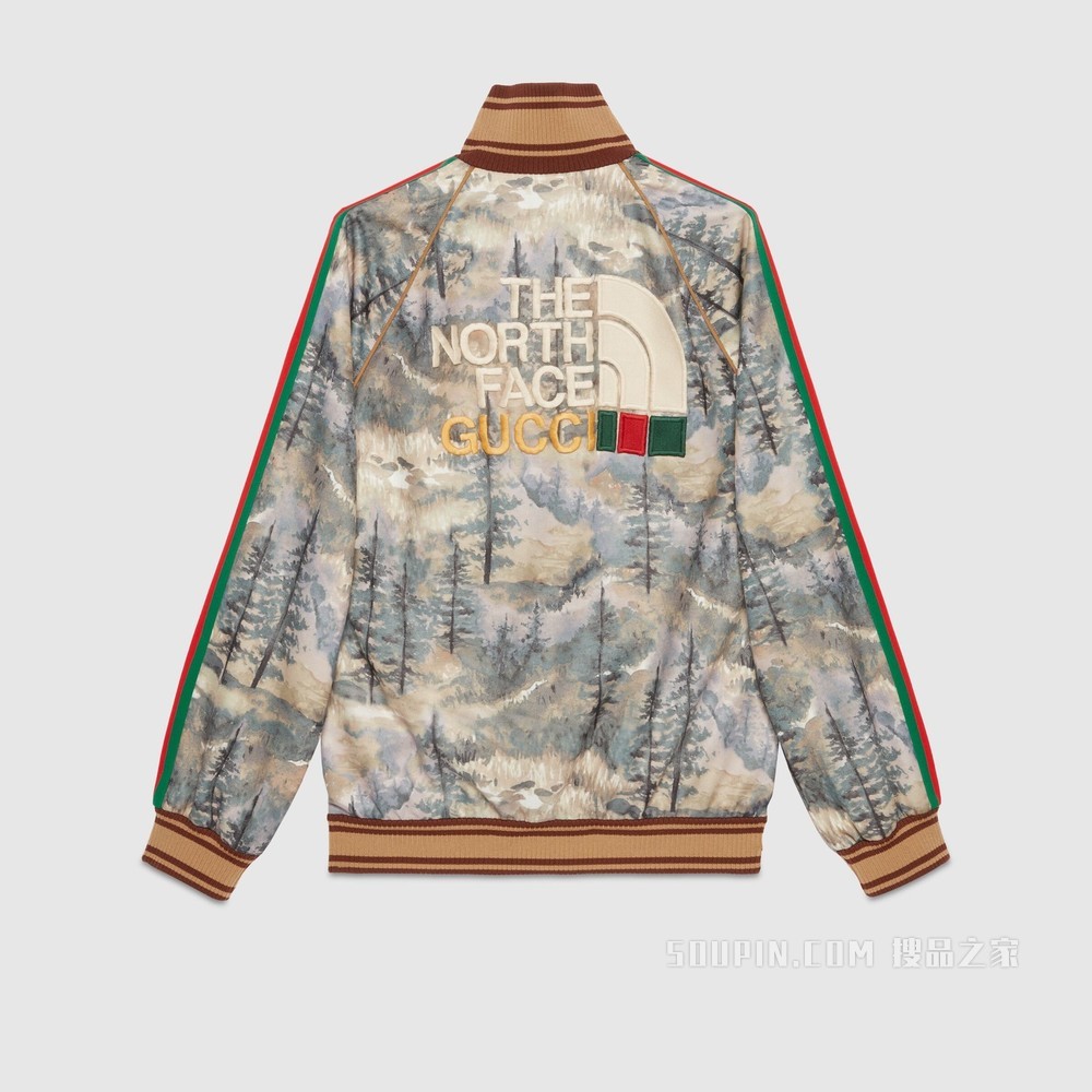 The North Face x Gucci联名系列夹克 森林印花