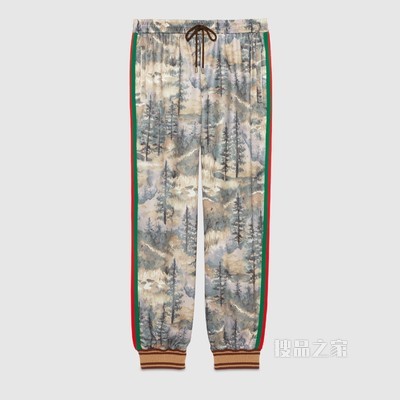 The North Face x Gucci联名系列慢跑长裤 森林印花