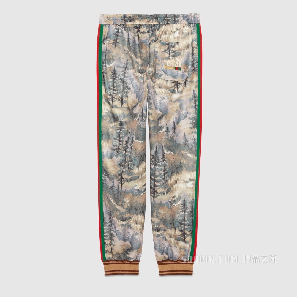 The North Face x Gucci联名系列慢跑长裤 森林印花