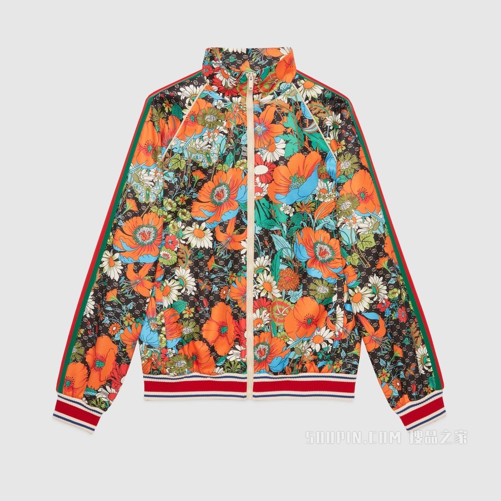 The North Face x Gucci联名系列夹克 GG花卉印花