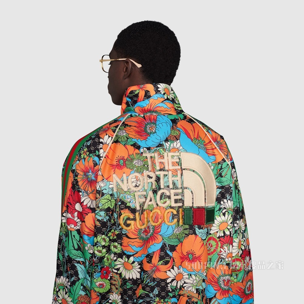 The North Face x Gucci联名系列夹克 GG花卉印花