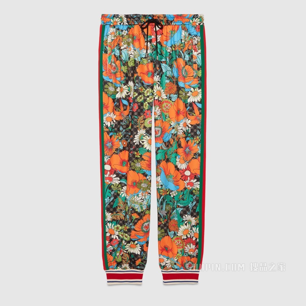 The North Face x Gucci联名系列慢跑长裤 GG花卉印花
