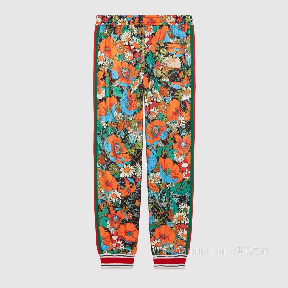 The North Face x Gucci联名系列慢跑长裤 GG花卉印花