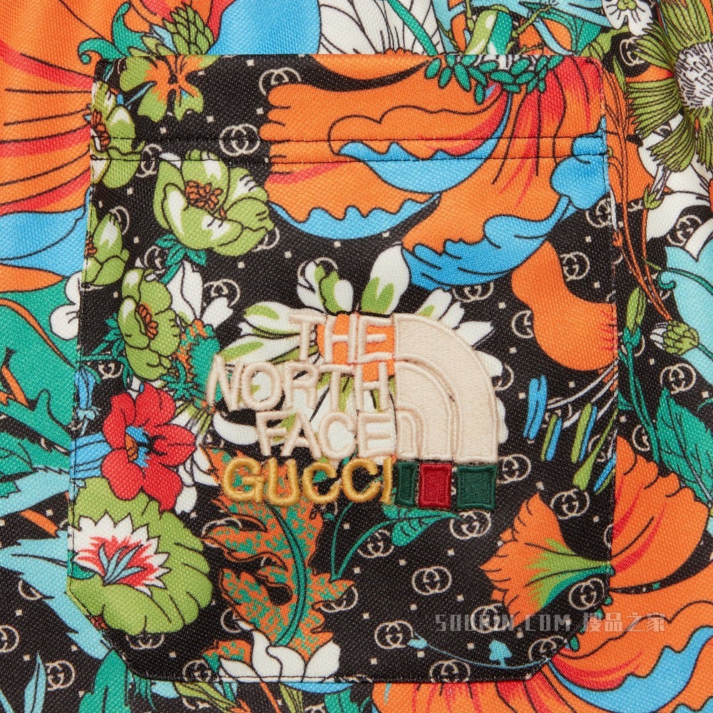 The North Face x Gucci联名系列慢跑长裤 GG花卉印花