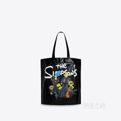 The Simpsons TM & © 20th Television Shopper 纸感牛皮革中号单肩托特包