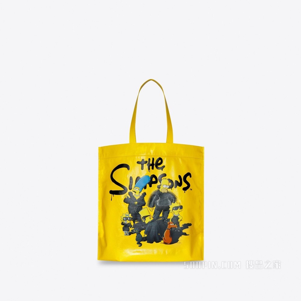 The Simpsons TM & © 20th Television Shopper 纸感牛皮革中号单肩托特包