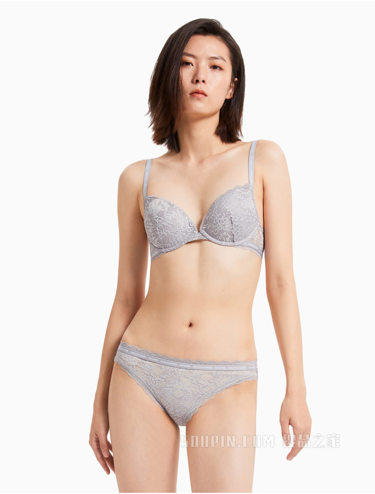 【One有引力带】Calvin Klein 女士三角蕾丝性感比基尼贴身内裤QF6203AD