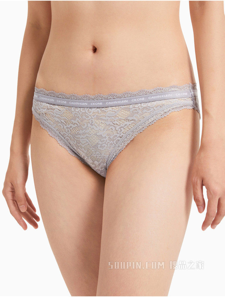 【One有引力带】Calvin Klein 女士三角蕾丝性感比基尼贴身内裤QF6203AD