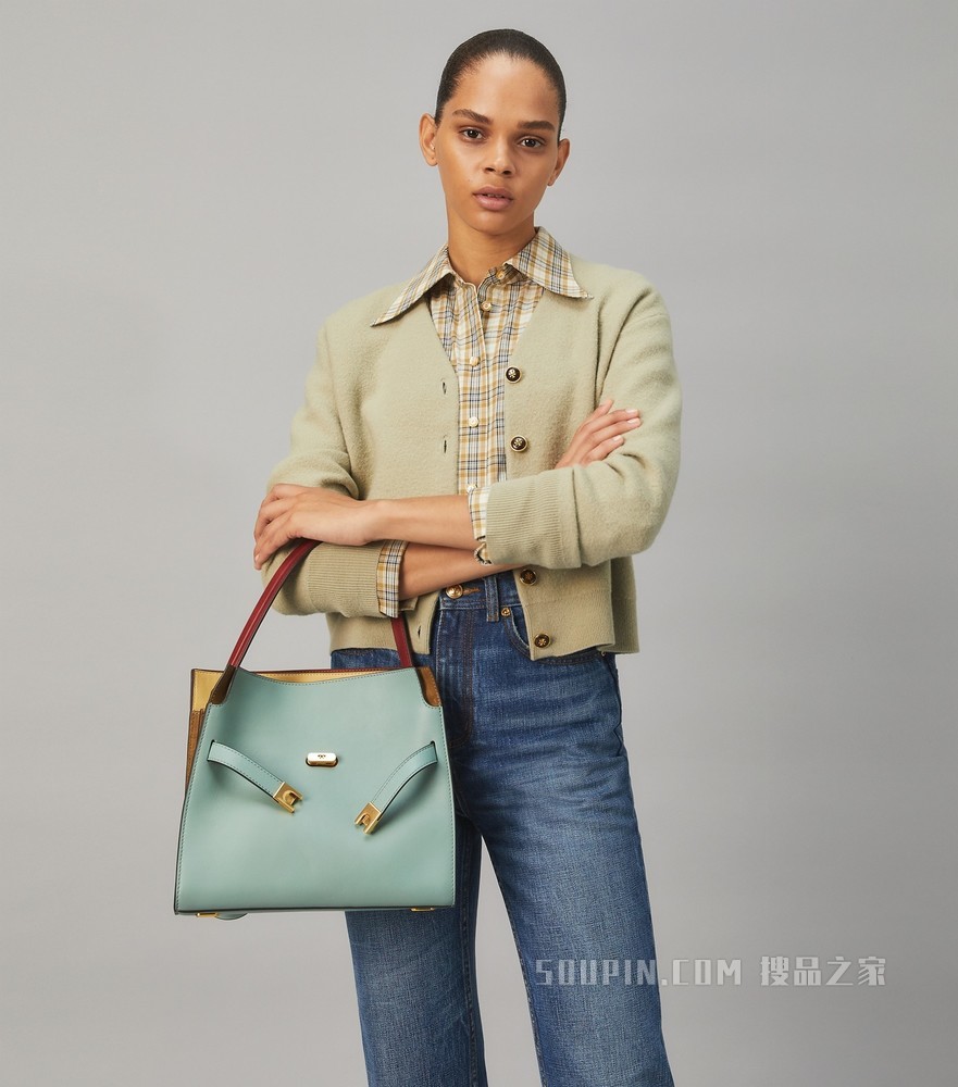Lee Radziwill 小号双层手提包 小溪蓝