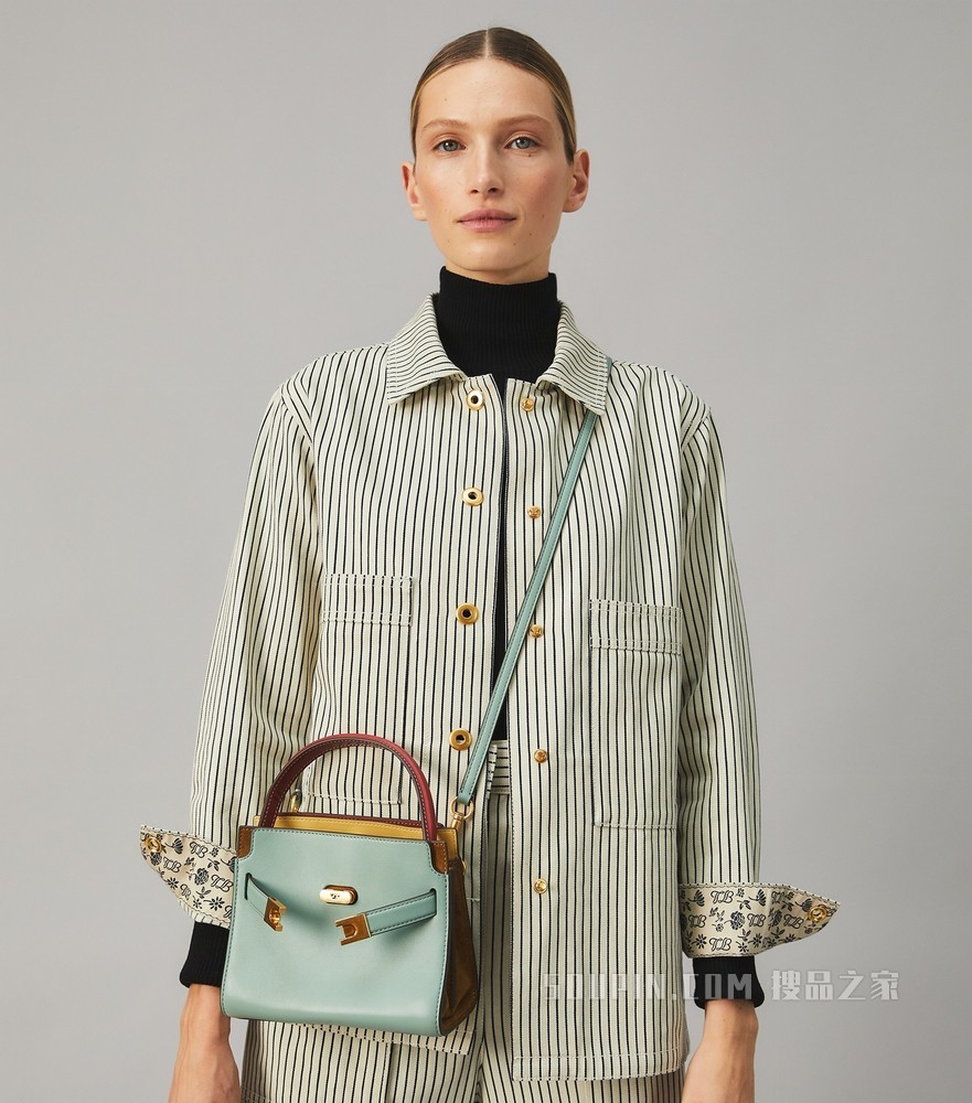 Lee Radziwill 迷你双层手提包 小溪蓝