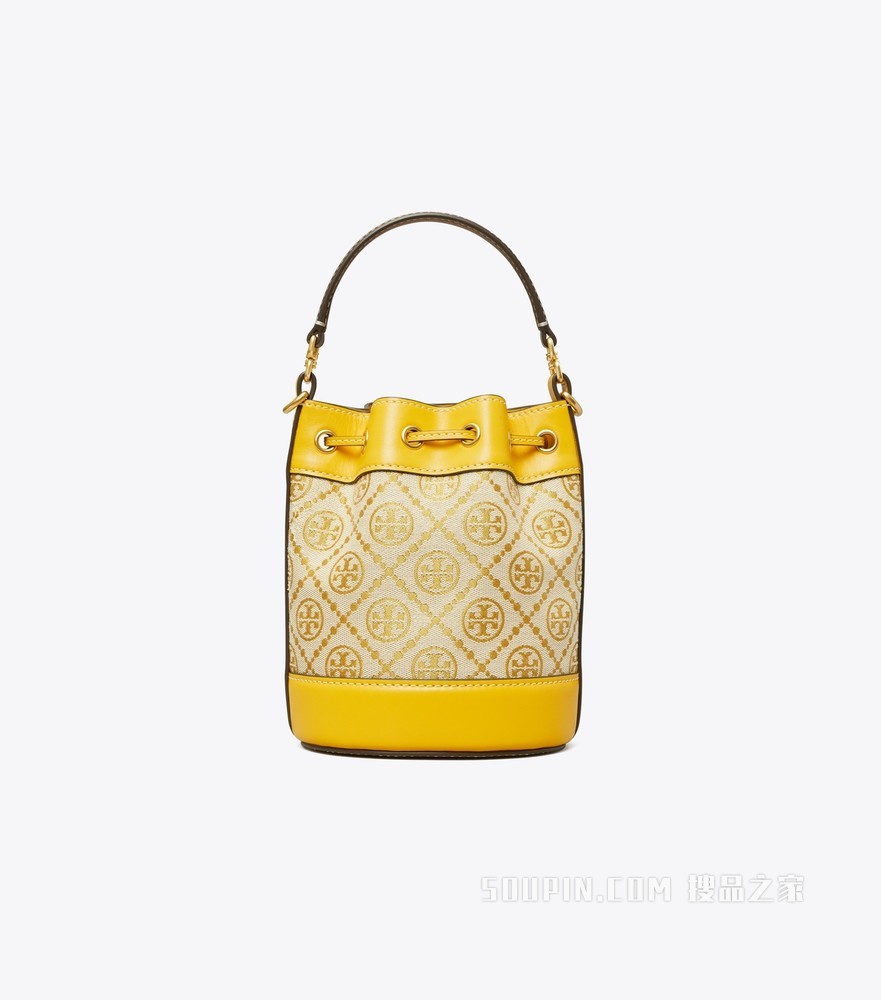 T Monogram 提花迷你水桶包 黄色