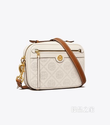 T Monogram 冲孔相机包 象牙白