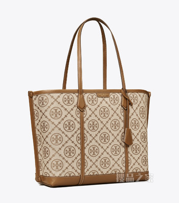 Perry Monogram 提花三重隔层托特包 棕色