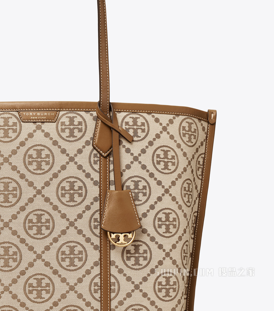 Perry Monogram 提花三重隔层托特包 棕色