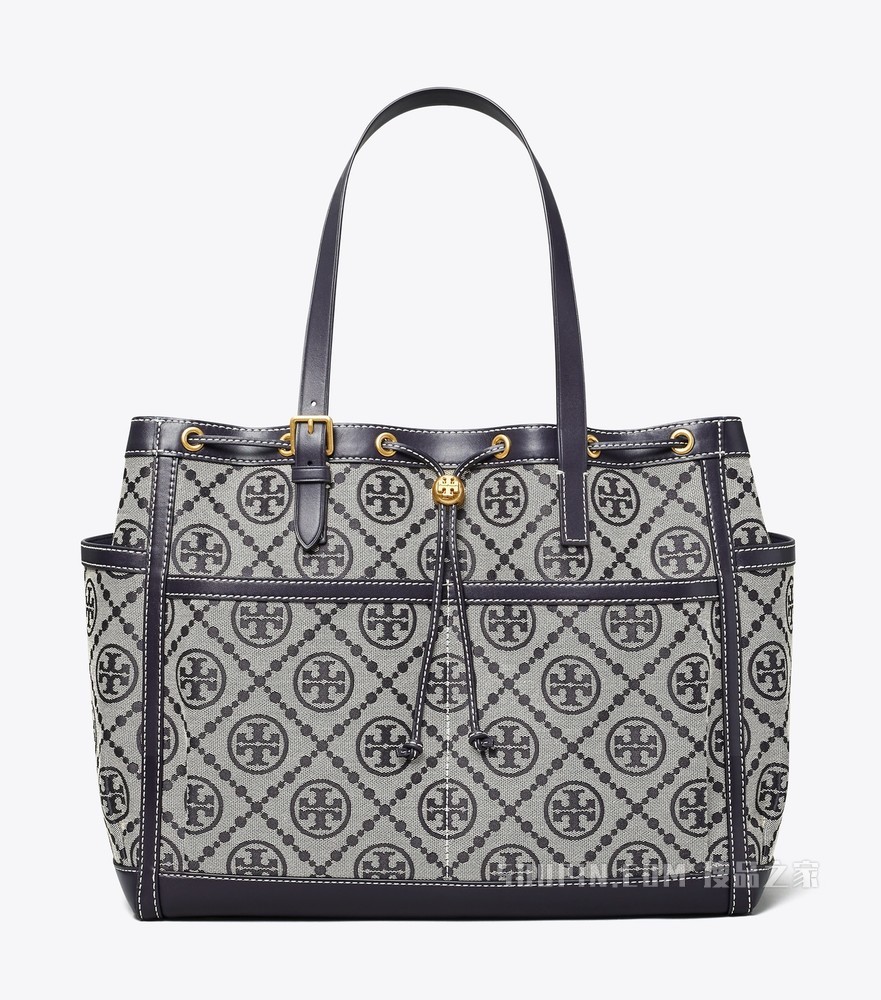 T Monogram 提花托特包 Tory 海军蓝