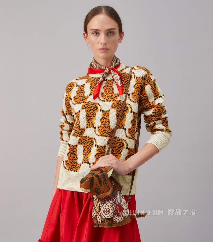 Tanya 虎形斜挎包 经典原色棕