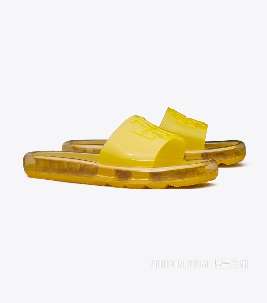 Bubble 果冻拖鞋 酒黄色