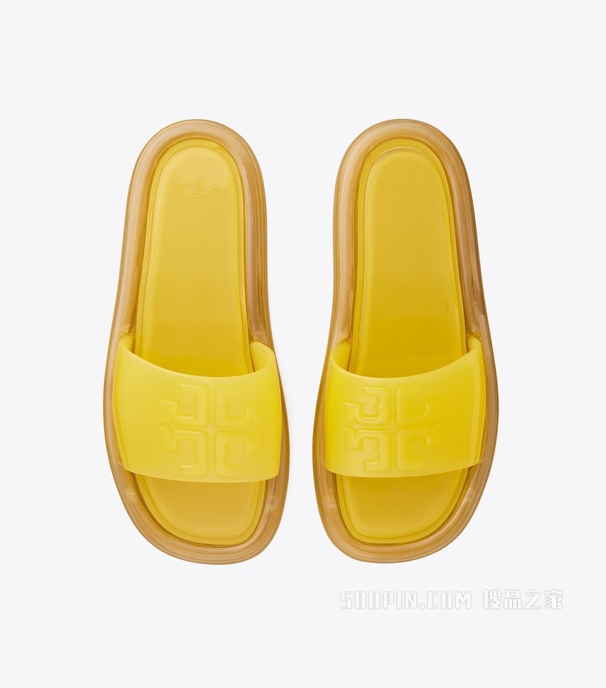 Bubble 果冻拖鞋 酒黄色