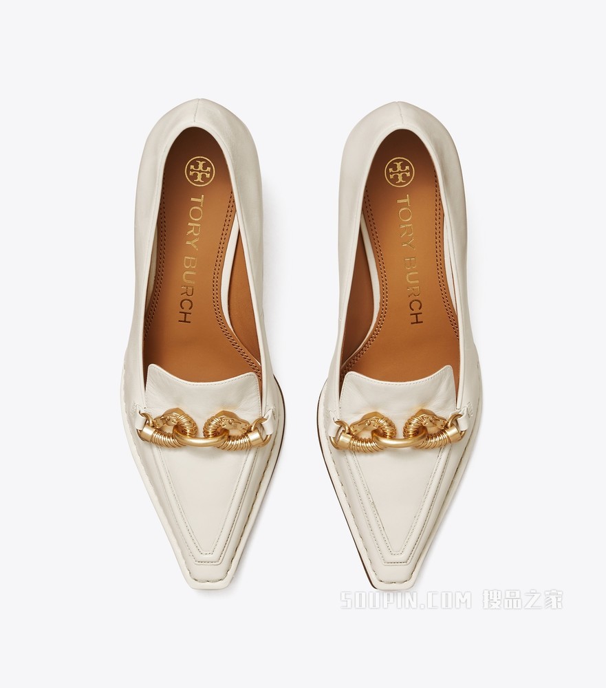 Jessa Pointy-Toe 高跟鞋 羽毛白