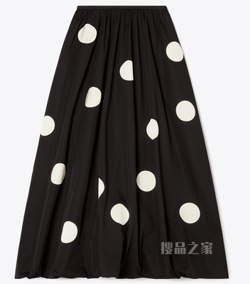 棉府绸灯笼裙 黑色
