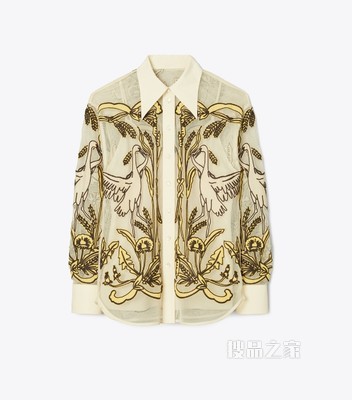 棉质薄纱衬衫 晨鹤