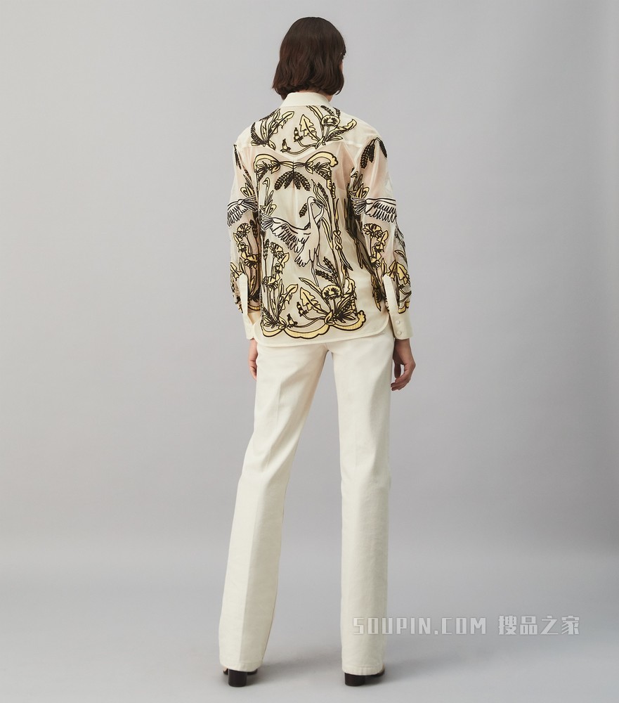 棉质薄纱衬衫 晨鹤