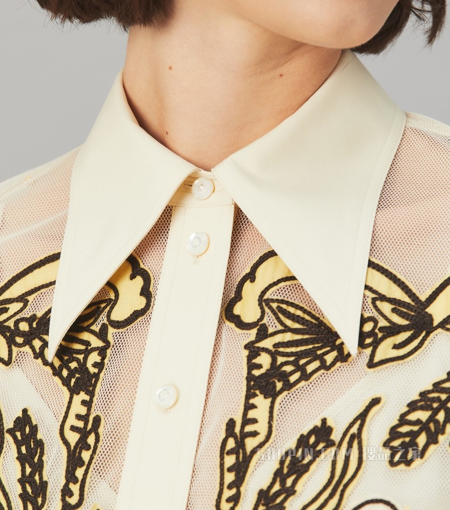 棉质薄纱衬衫 晨鹤