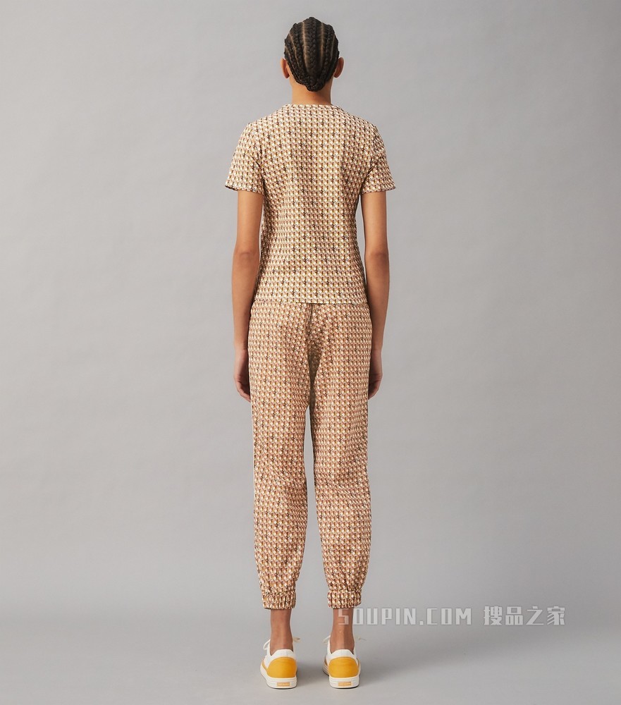 Basketweave T 恤 提篮编织酪乳色