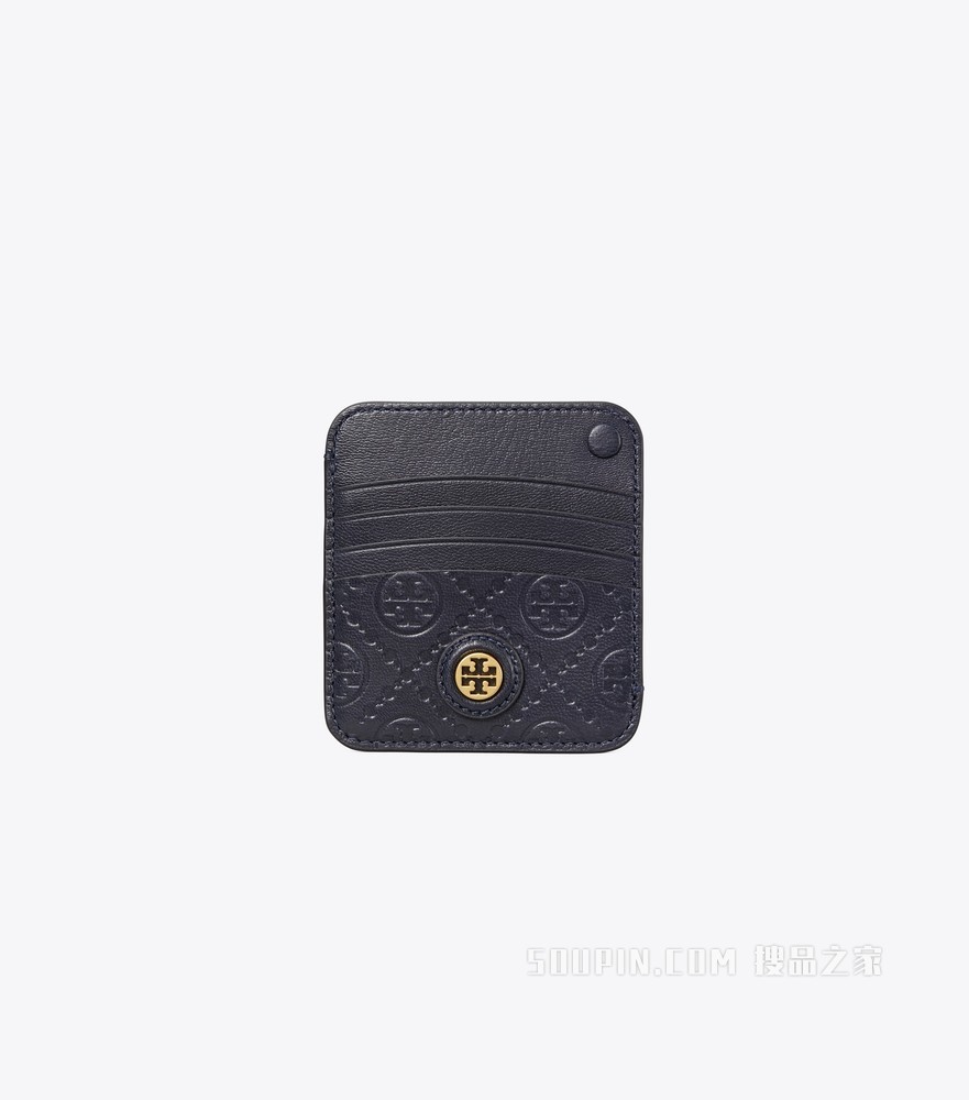 T Monogram 皮革卡包 午夜黑