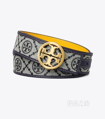 T Monogram 提花腰带 蓝色