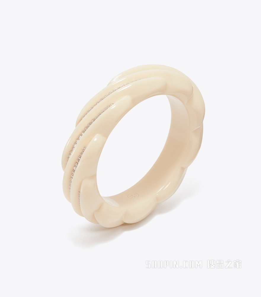 树脂手镯 象牙白/欧泊灰