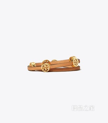 Miller 双绕手镯 Tory 银/皮革色