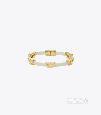 Serif-T Logo拼皮手环 白色