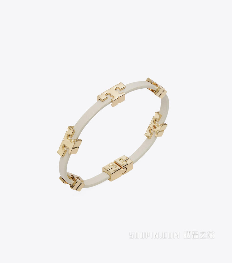Serif-T Logo拼皮手环 白色