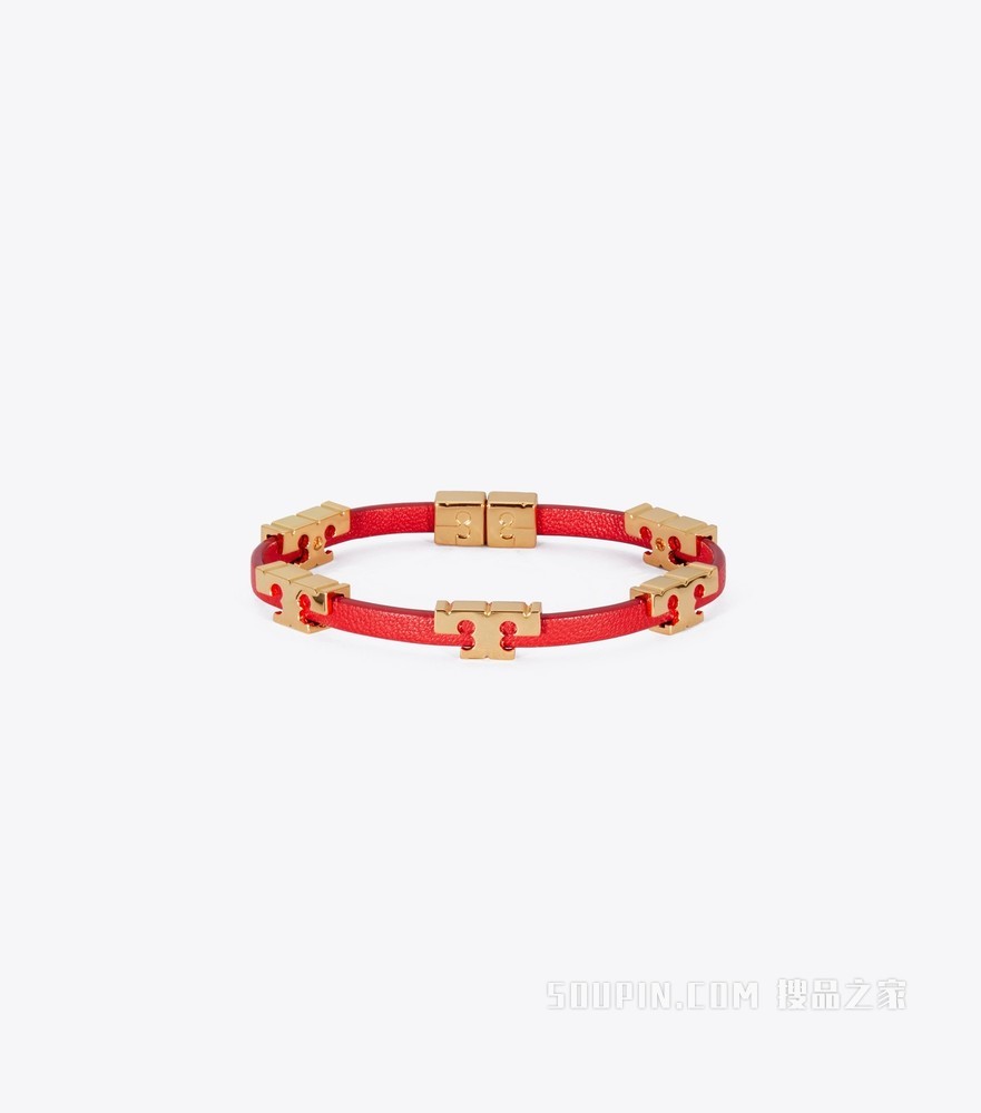 Serif-T 叠戴手镯 Tory 金/活力红