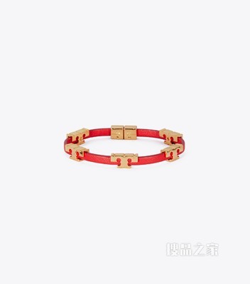Serif-T 叠戴手镯 Tory 金/活力红