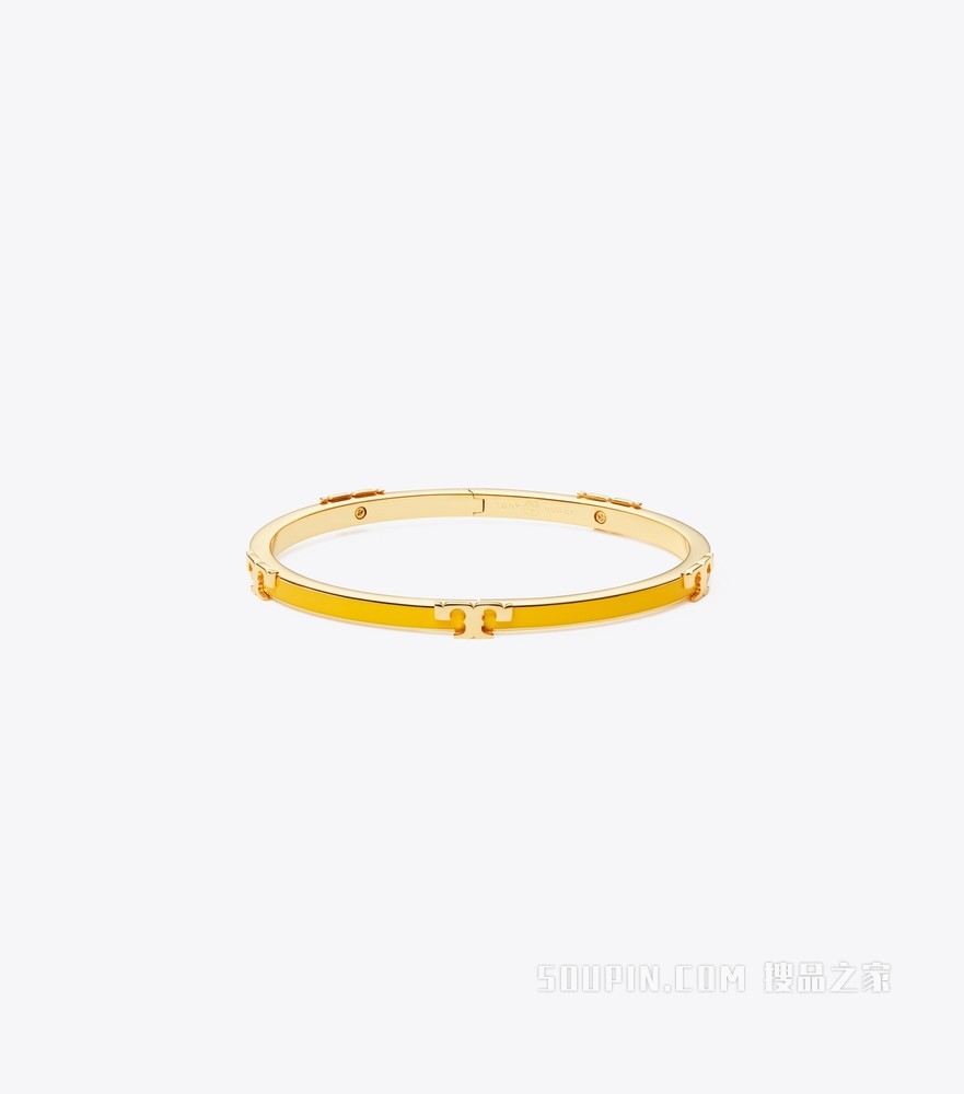 Serif-T Enameled Stackable 手镯 Tory 金/柠檬黄吊坠