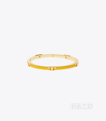 Serif-T Enameled Stackable 手镯 Tory 金/柠檬黄吊坠