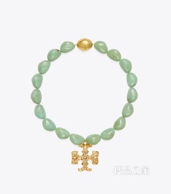 Roxanne Statement 项链 轧制黄铜/旋转薄荷绿