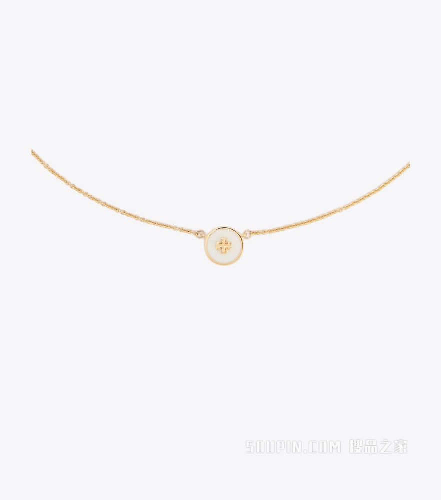 Kira Enameled 吊坠项链 Tory 金/象牙白