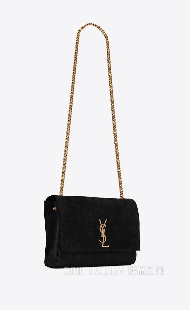 Kate 中号正反两用麂皮光面皮包