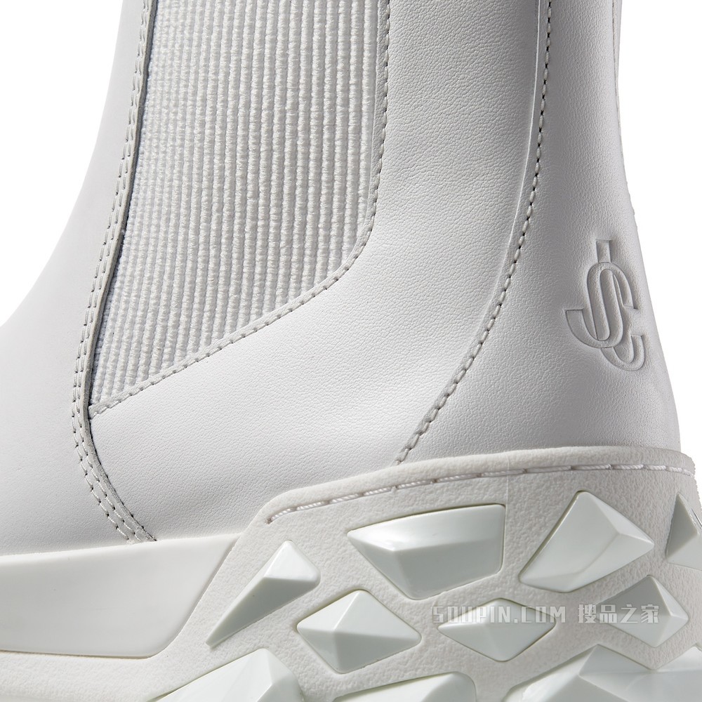 DIAMOND X CHELSEA/F 多切面立体鞋底白色磨面皮切尔西靴