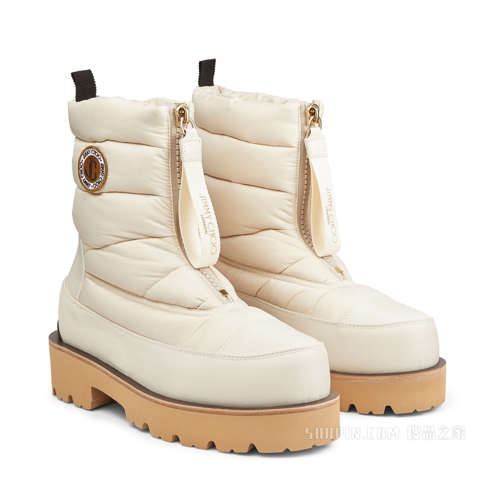 KAI FLAT 大麦色填充尼龙雪地踝靴