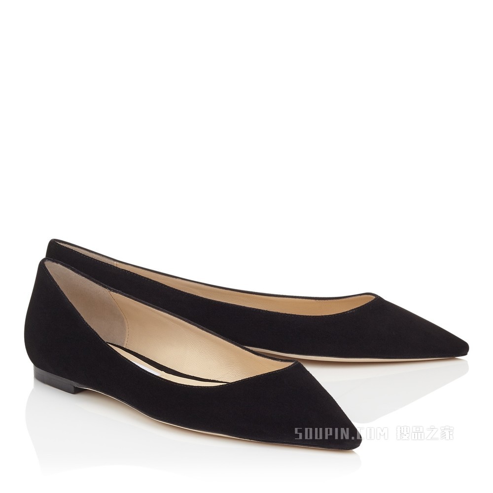 ROMY FLAT 黑色尖头平底鞋