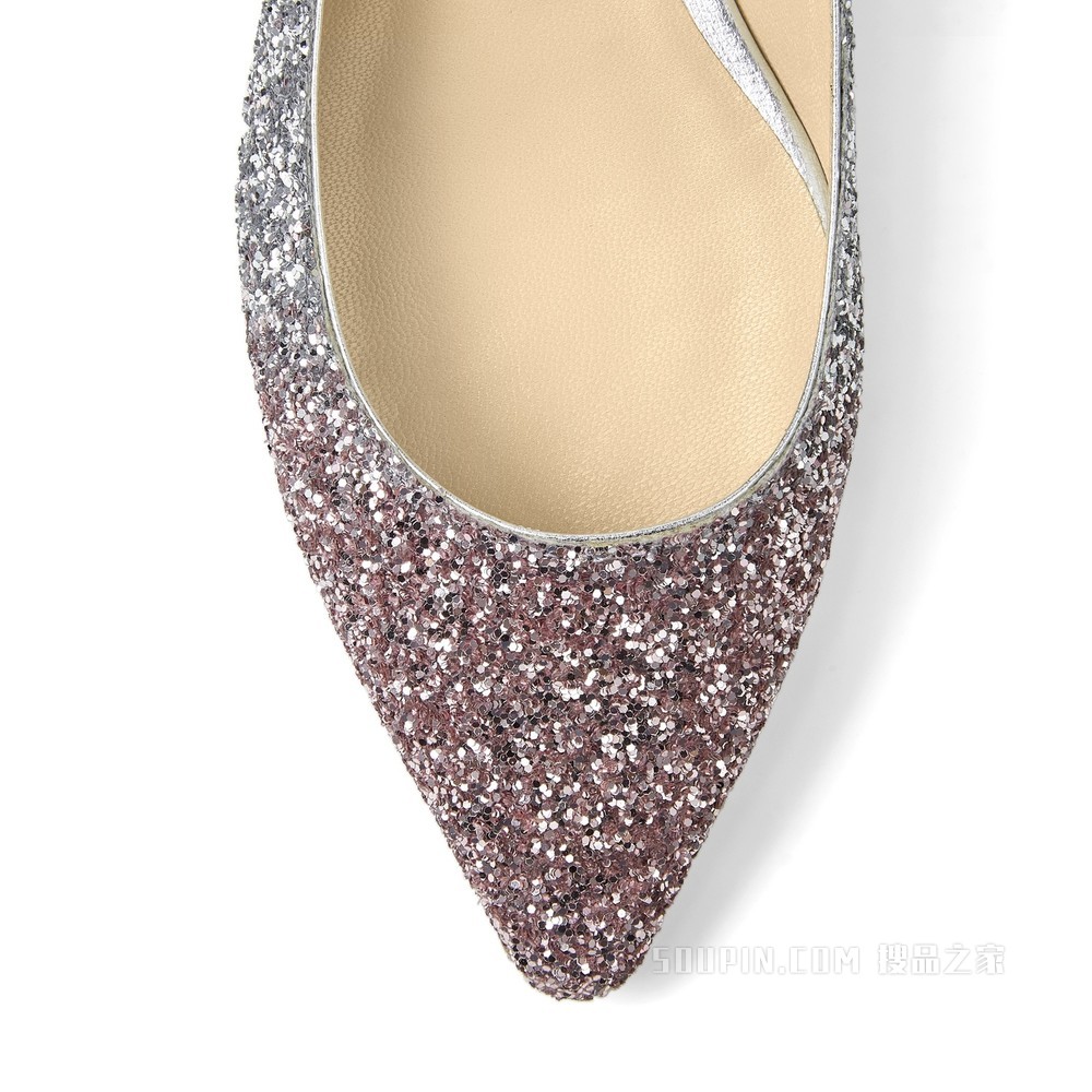 ROMY FLAT 金属闪粉渐变尖头平底鞋