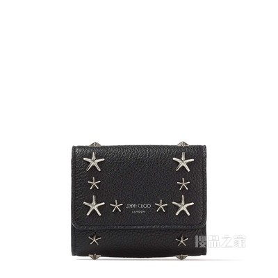 JC MICRO CLUTCH 星饰黑色软粒纹小牛皮迷你包